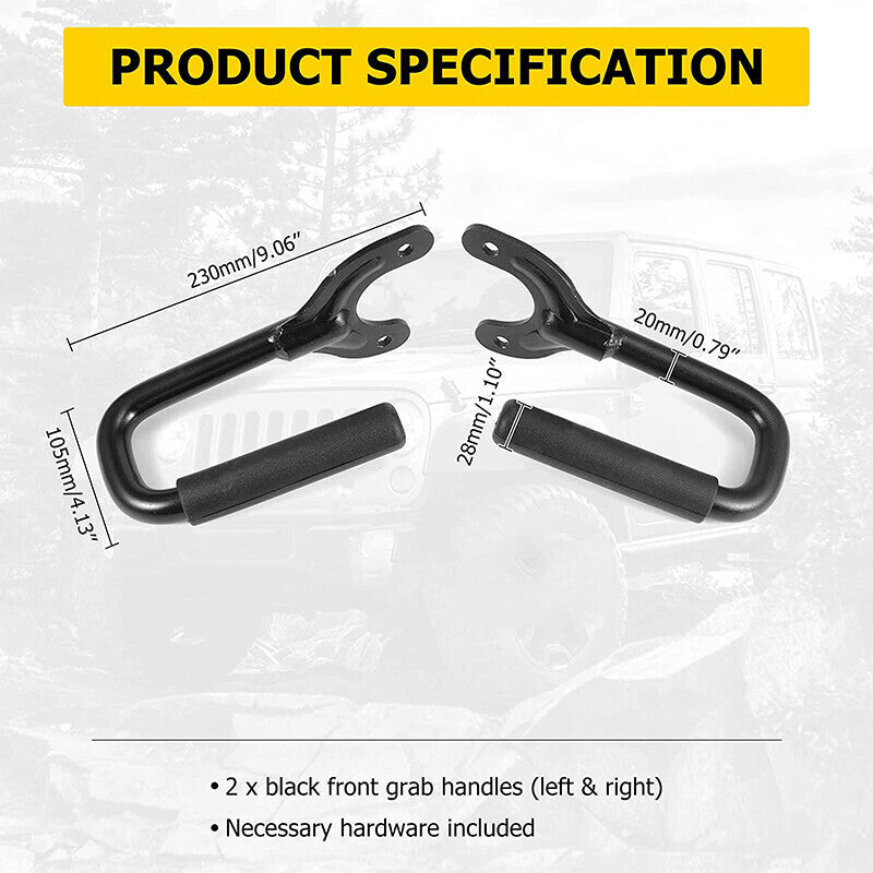 Aluminum Grab Bar Front Grab Handle Fit For Jeep Wrangler TJ 1997-2006 2PCS