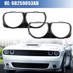 LH & RH Front Headlight Bezel Lamp Cover Trim Set For 2015-2021 Dodge Challenger