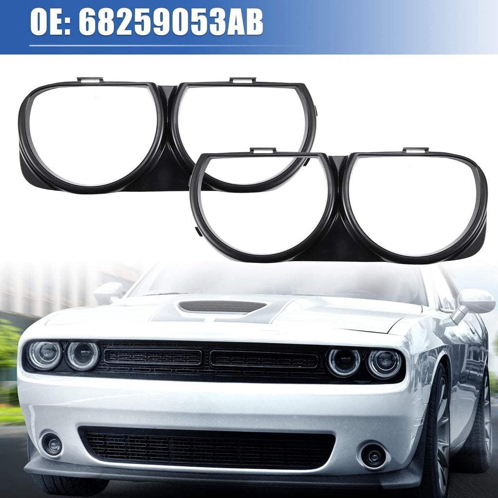Front Headlight Bezel Trim Pair for 2015-2021 Dodge Challenger