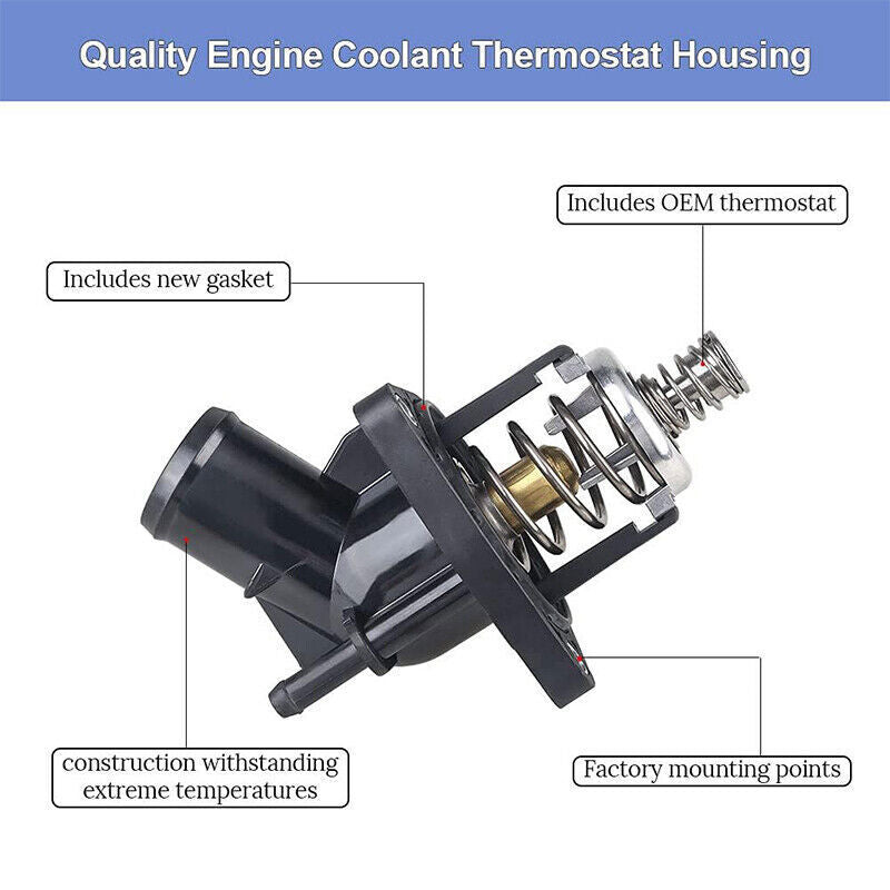 Water Outlet+Thermostat For 14-20 Cadillac Chevrolet Silverado 1500 GMC 12666569