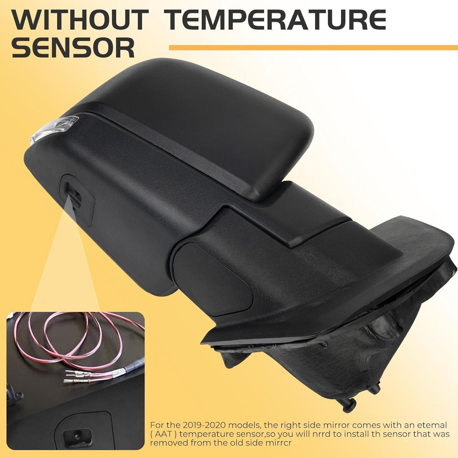 Passenger Right Side Mirror For 15-2020 Ford F-150 Black Power Heated+LED Signal