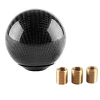 Universal Carbon Fiber Car Gear Shift Knob Head Shifter Lever Round Ball Shape