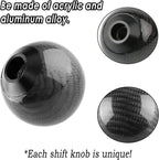 Universal Carbon Fiber Car Gear Shift Knob Head Shifter Lever Round Ball Shape