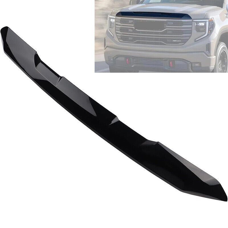 Fit For 2022-24 GMC Sierra 1500 Front Upper Top Grille Molding Trim Gloss Black