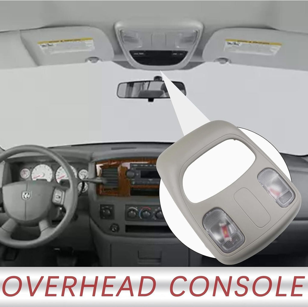 Gray Overhead Map Light Console 1DK78BD1AA for 2002-2010 Dodge Ram