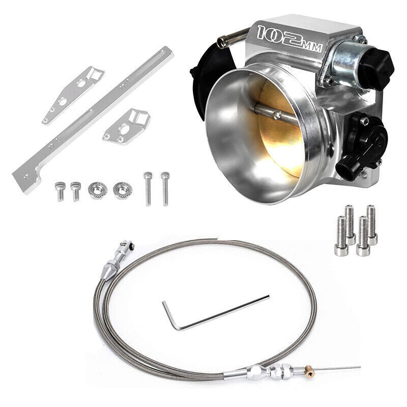 102MM LS Throttle Body with Position Sensors TPS IAC + Throttle Gas Cable Kit