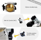102MM LS Throttle Body with Position Sensors TPS IAC + Throttle Gas Cable Kit