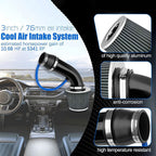 Aluminum 3" Universal Cold Air Intake Induction Hose Pipe Car Kit Filter