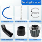 Aluminum 3" Universal Cold Air Intake Induction Hose Pipe Car Kit Filter