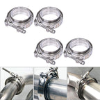 4 x 4"inch V-band Clamp Sliver steel Flange Male-Female For Exhaust Downpipe New
