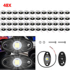 48X White LED Rock Lights Underbody Trail Rig Glow Lamp Offroad SUV Pickup Truck