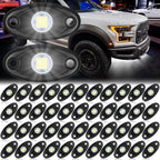 48X White LED Rock Lights Underbody Trail Rig Glow Lamp Offroad SUV Pickup Truck