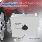 20 Gallon Sliver Aluminum Fuel Cell Gas Tank+Cap+Level Sender+Fuel Line Kit