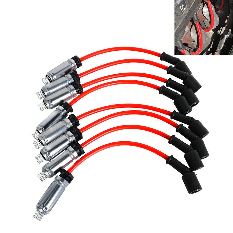 8x Spark Plug Wire Set For 2014-2018 GMC Sierra 1500 Silverado 1500 758EE 748UU