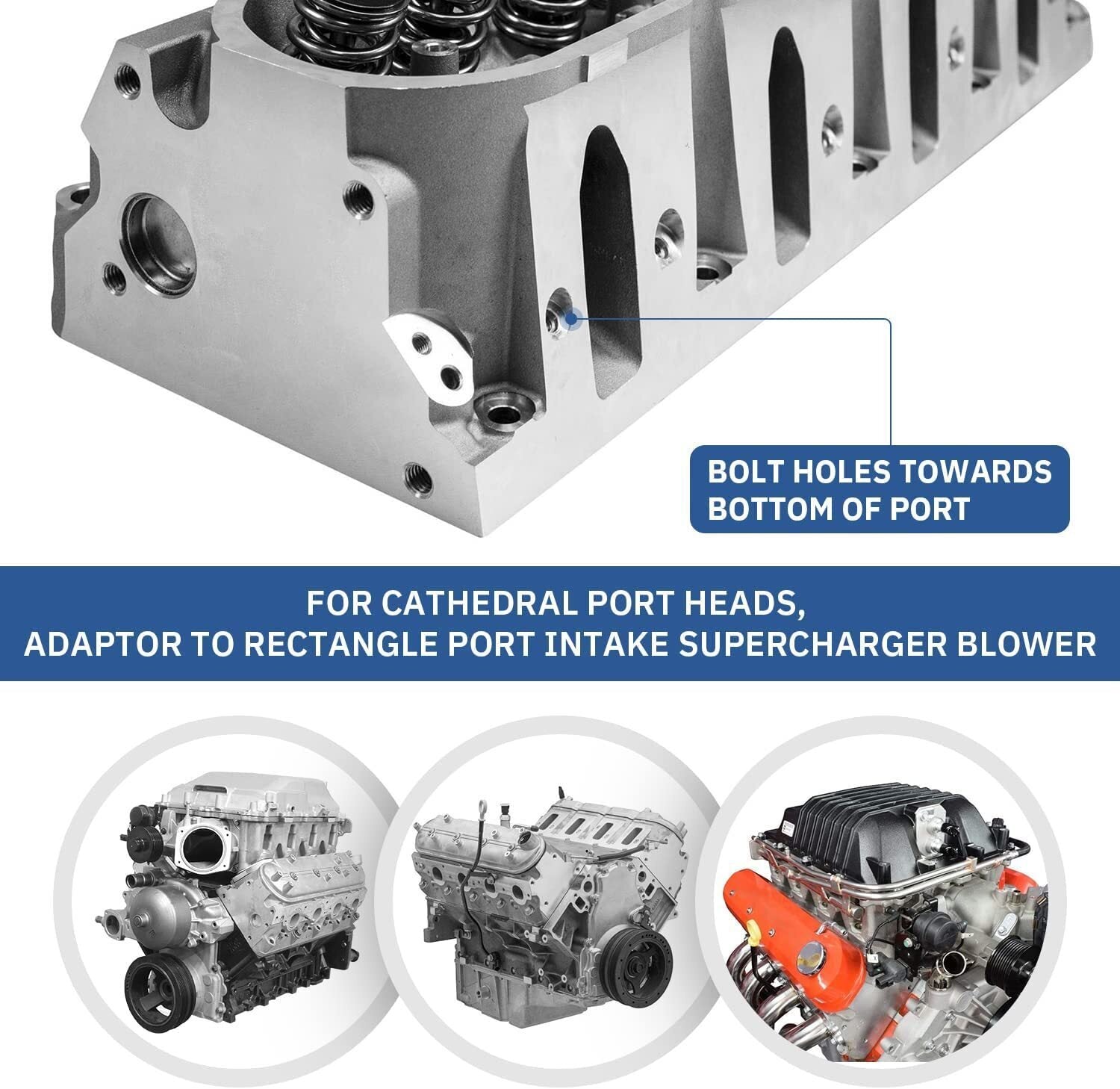 Rectangle Intake Manifold Adapter For LS1 Cathedral Port Cylinder Head to LS3 LS
