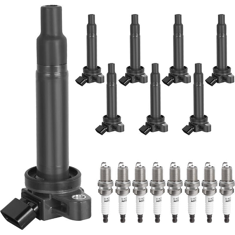 8 Pack Ignition Coils & Spark Plugs For Toyota Tundra Sequoia 4.7L V8 UF230