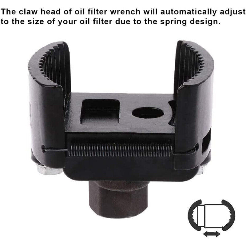 Universal Adjustable Oil Filter Wrench Removal Tool Cap 1/2" for 80mm-105mm