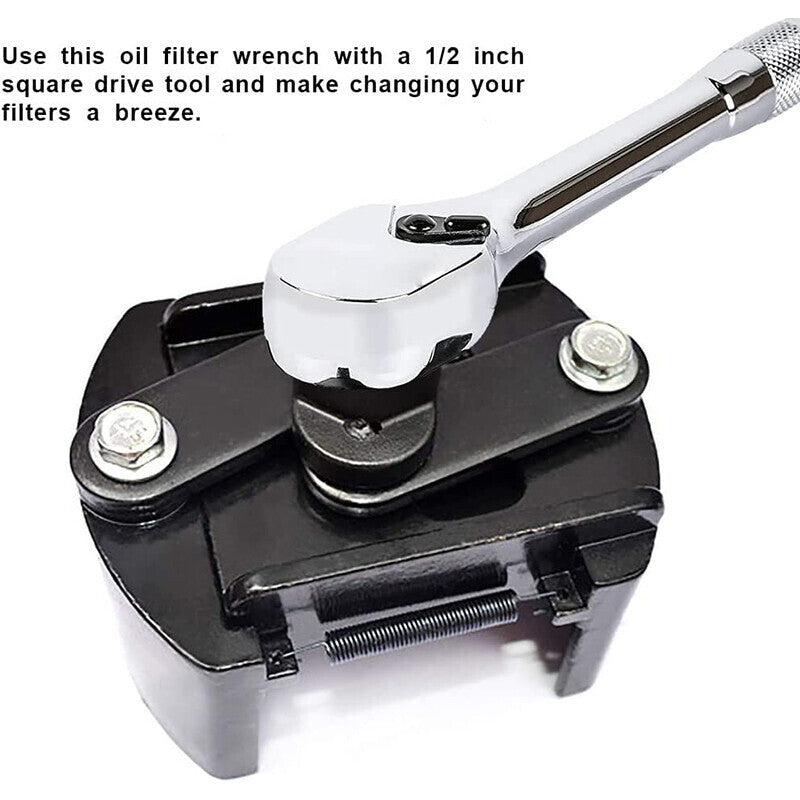 Universal Adjustable Oil Filter Wrench Removal Tool Cap 1/2" for 80mm-105mm