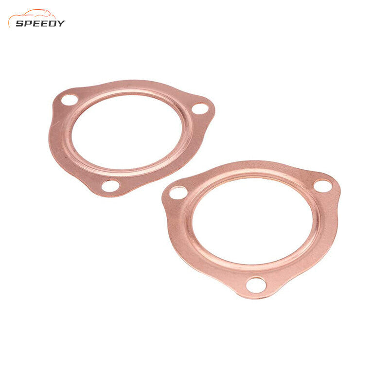 2 x 2.5” Inch Copper Header Exhaust Collector Gaskets Flanges Universal 3 Bolt
