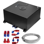 20 Gallon Universal Aluminum Racing/Drift Fuel Cell Tank w/ 12" Fuel Line Kit