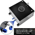 20 Gallon Universal Aluminum Racing/Drift Fuel Cell Tank w/ 12" Fuel Line Kit