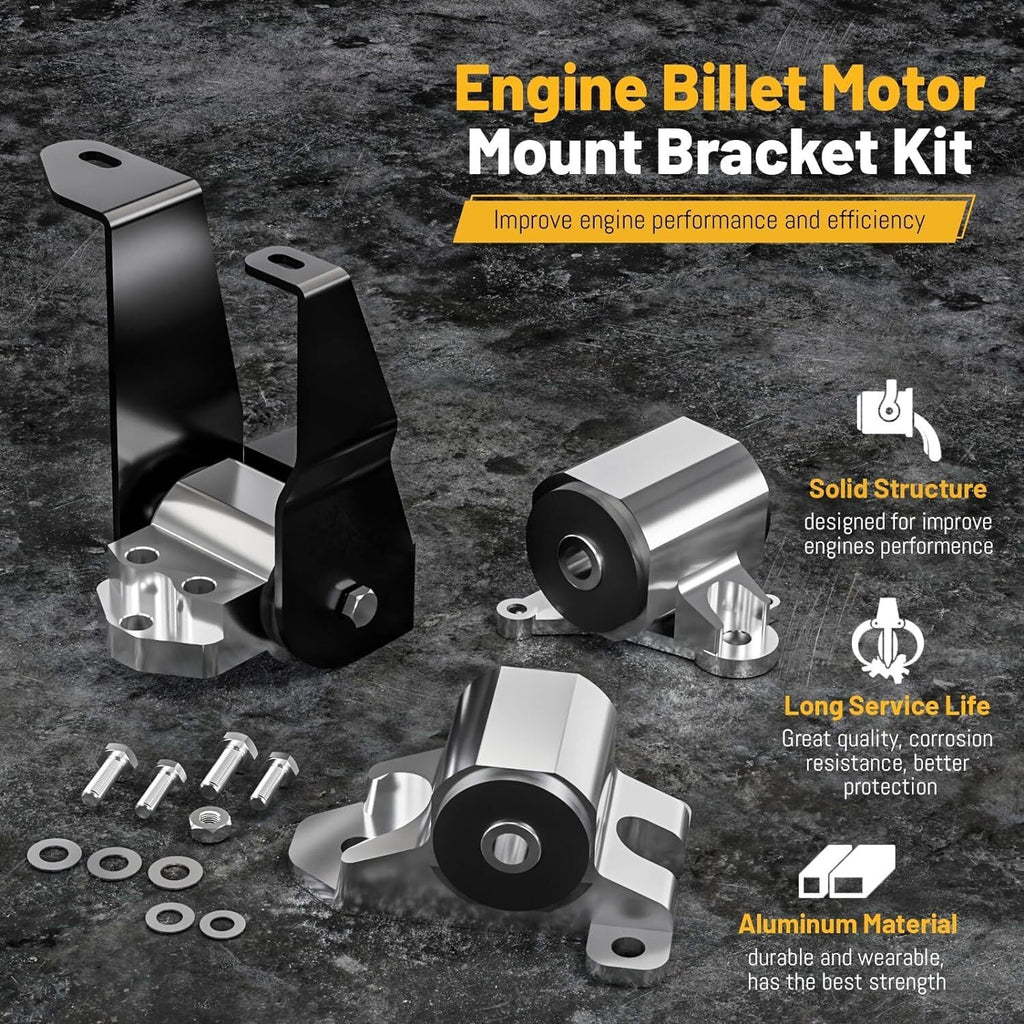 3-Bolt Motor Mount Swap Mount Kit For Honda Civic 1996-2000 B Series EK Chassis