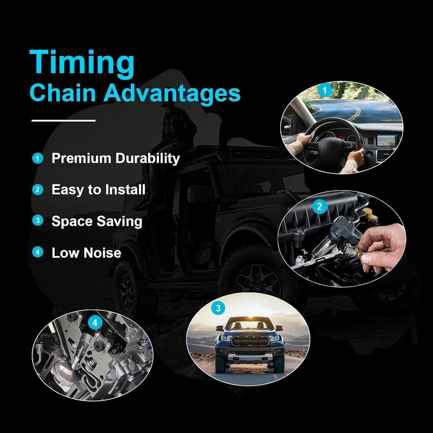 Timing Chain Kit With VVT Cam Phaser for Ford F-150 Lincoln MKX 3.5L 2011-2017