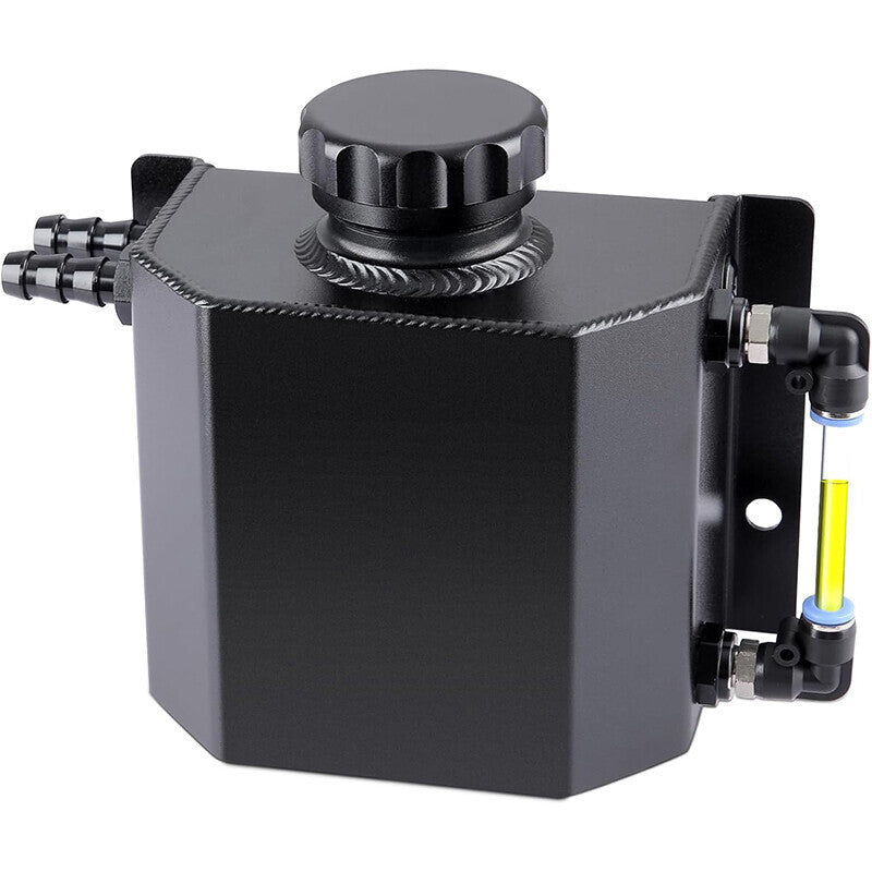 Car Universal 1L Engine Radiator Coolant Overflow Tank Expansion Reservoir Black
