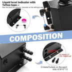 Car Universal 1L Engine Radiator Coolant Overflow Tank Expansion Reservoir Black