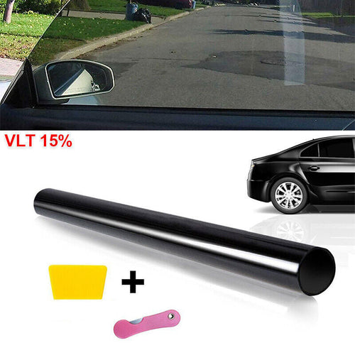 15% VLT Metalized Window Tint Film Roll 20 in x 10 ft Black