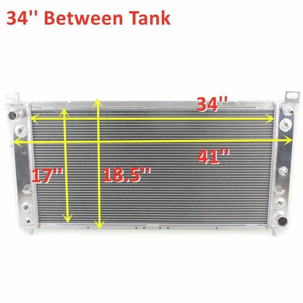 34" Radiator for 2002-2014 Cadillac Escalade ESV EXT 6.0L 6.2L 5.3L Aluminum