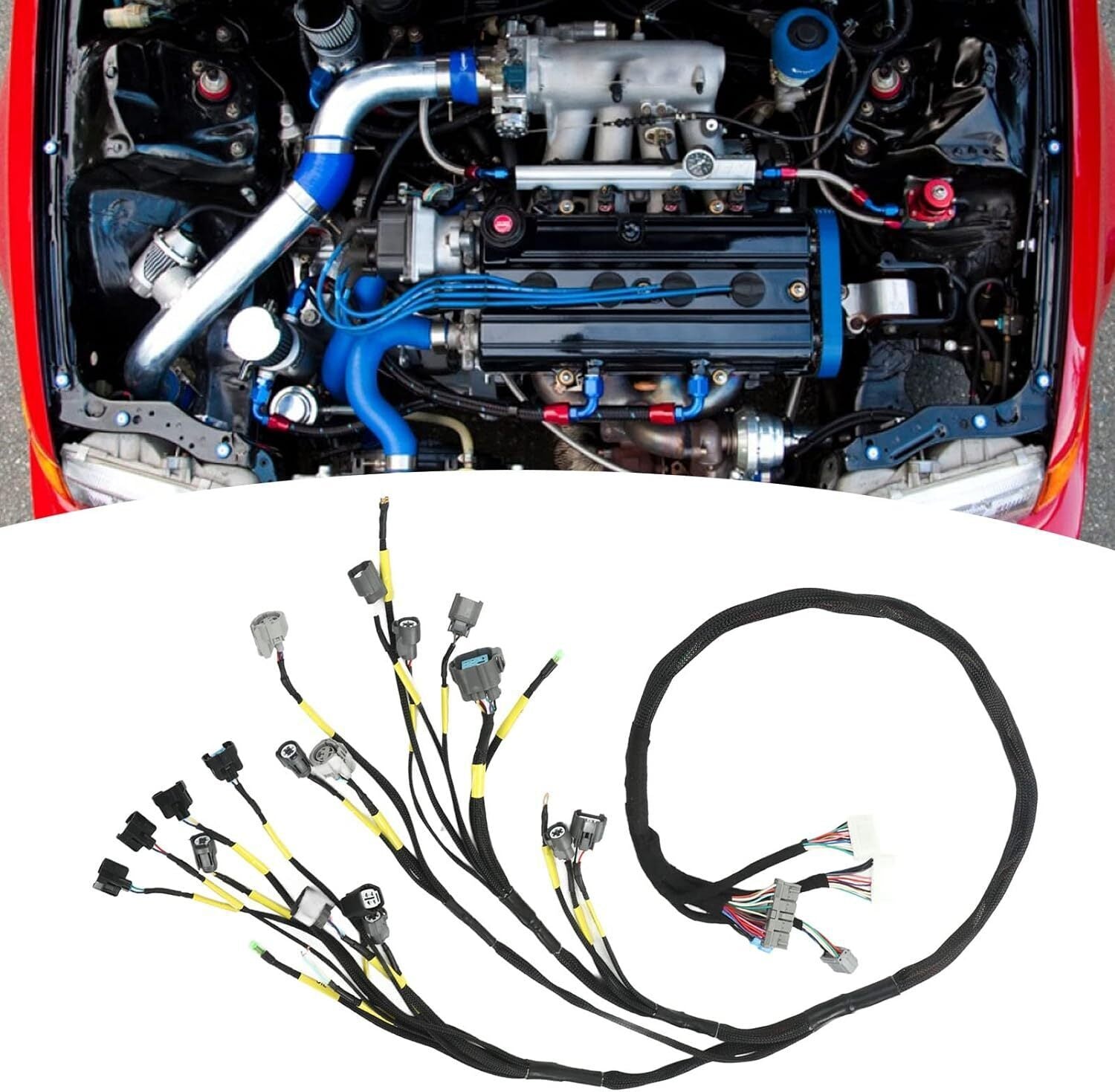 Fit For 92-00 Civic Integra B16 B18 D16 OBD2 D & B-series Tucked Wire Harness