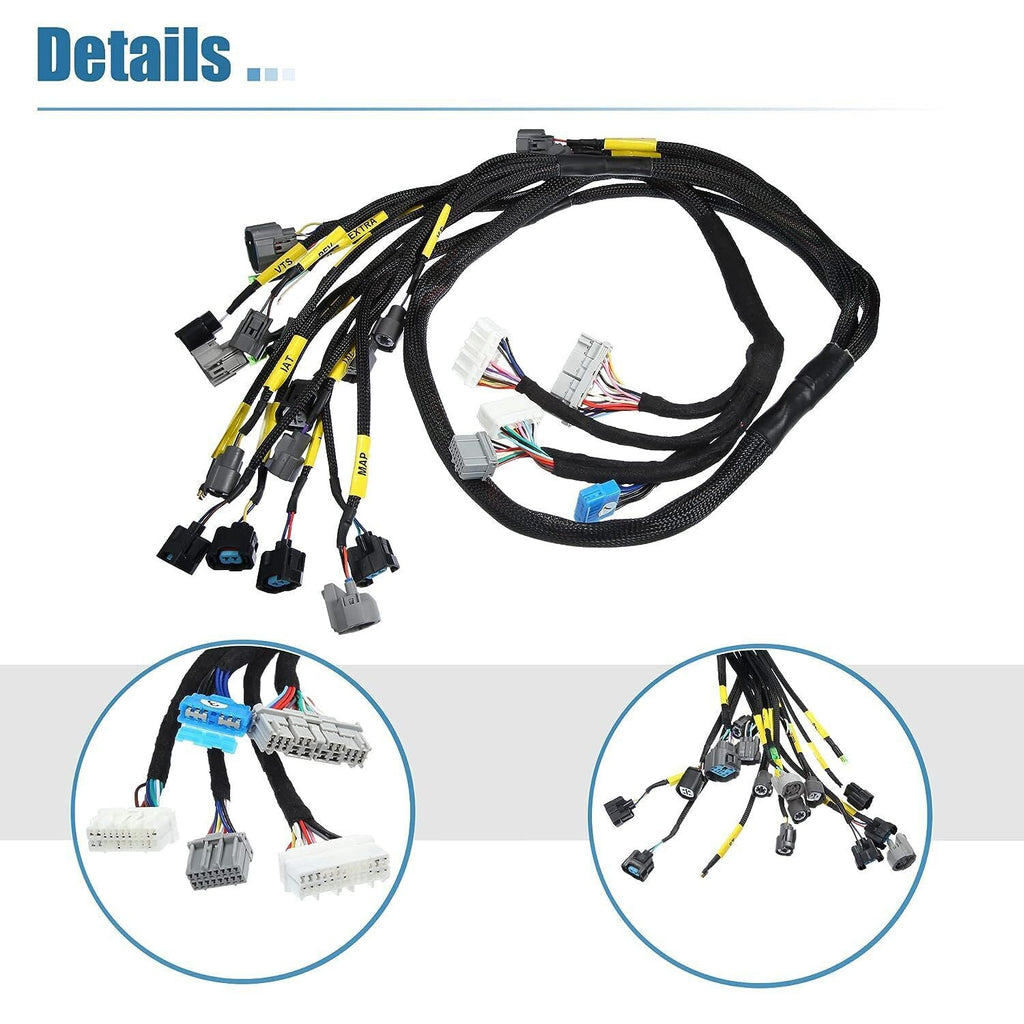 Fit For 92-00 Civic Integra B16 B18 D16 OBD2 D & B-series Tucked Wire Harness