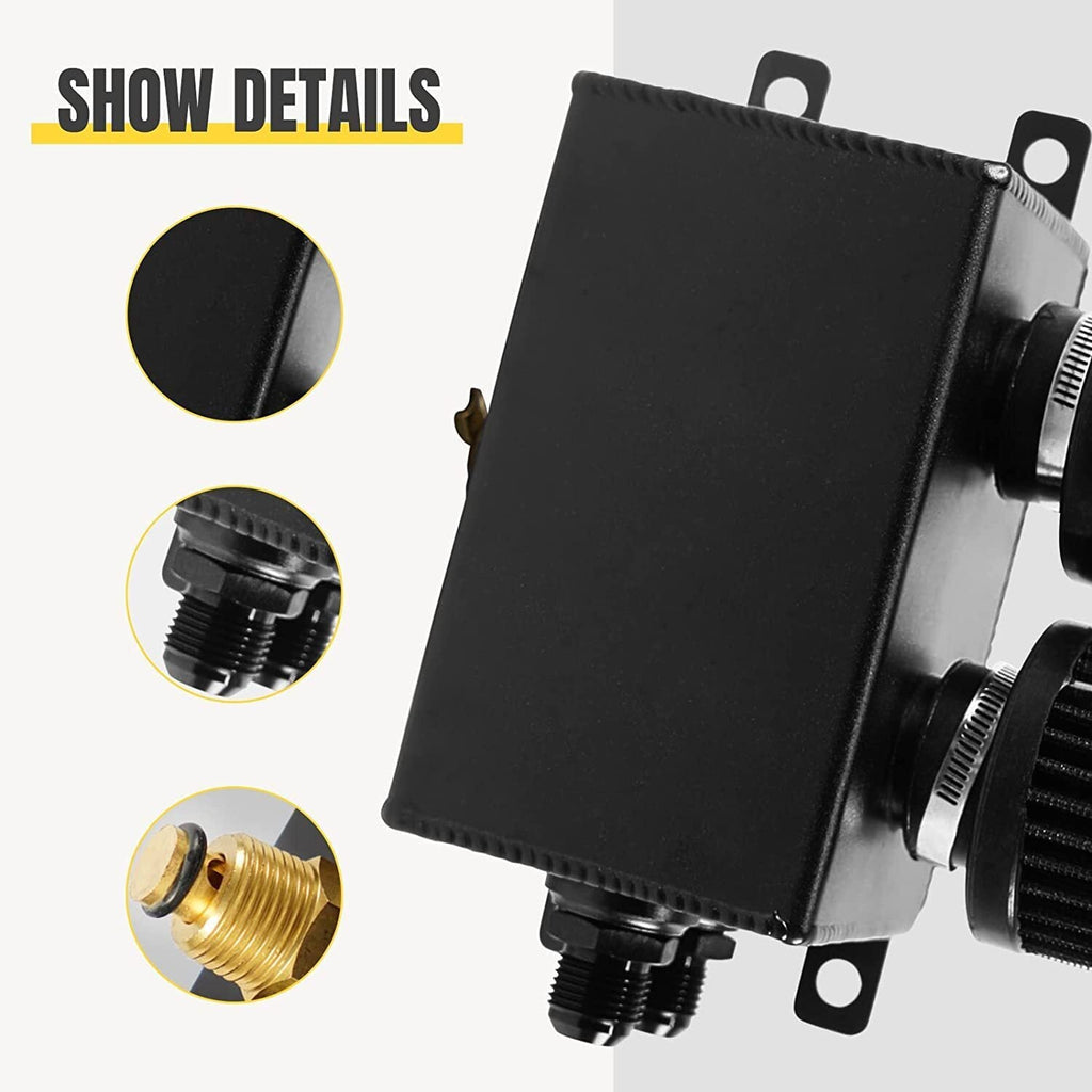 2 Port Series Racing Oil Catch Can Breather Tank - 10AN For Civic Integra EK EG