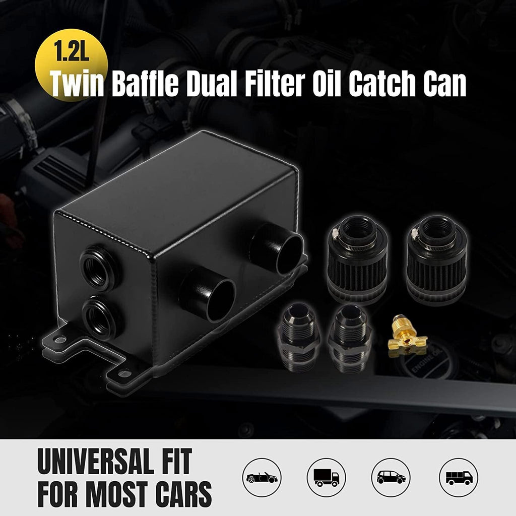 2 Port Series Racing Oil Catch Can Breather Tank - 10AN For Civic Integra EK EG