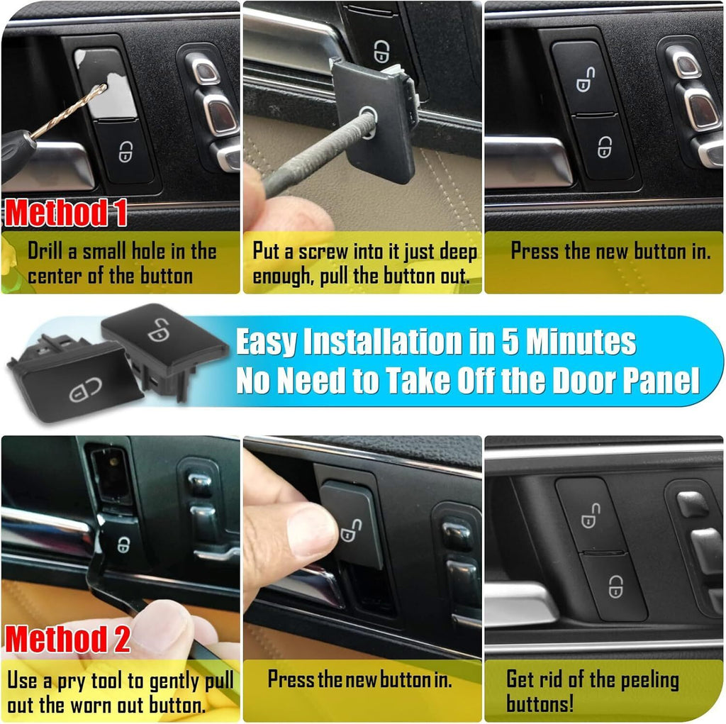 Door Lock Switch Button Driver Side For Mercedes-Benz C-Class W204 Sedan 2007-14