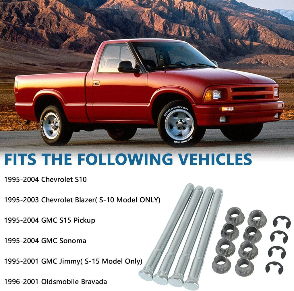 Door Hinge Pins & Bushing Kit 4 Sets Fit For 1994-2004 Chevrolet Chevy S10 GMC