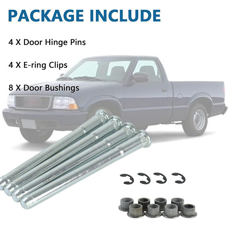 Door Hinge Pins & Bushing Kit 4 Sets Fit For 1994-2004 Chevrolet Chevy S10 GMC