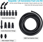 1 Set 3/8 Complete LS Conversion Fuel Line Fitting Adapter Kit EFI FI 25Ft US ST