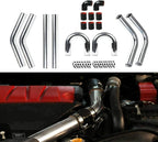 2.5" Inch 63mm Polished Aluminum Intercooler Pipe Kit + Hose + Clamp Universal
