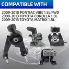 4Pcs Engine Motor Auto Trans Mounts Set for Toyota Corolla Matrix 2009-2013 AT