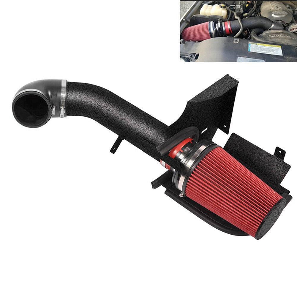 4" inch Cold Air Intake Kit Heat Shield for 99-06 GMC/Chevy V8 4.8L/5.3L Red
