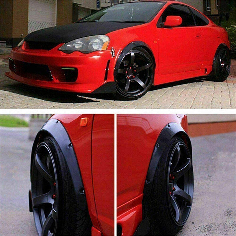 4X Universal Balck Fender Flares Polyurethane Wide Car Wheel Arches Body Kit
