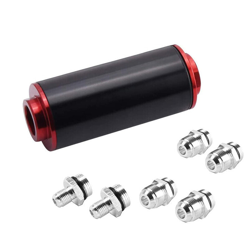 58mm Inline Fuel Filter AN6 AN8 AN10 100 Micron Reusable Element Universal E85