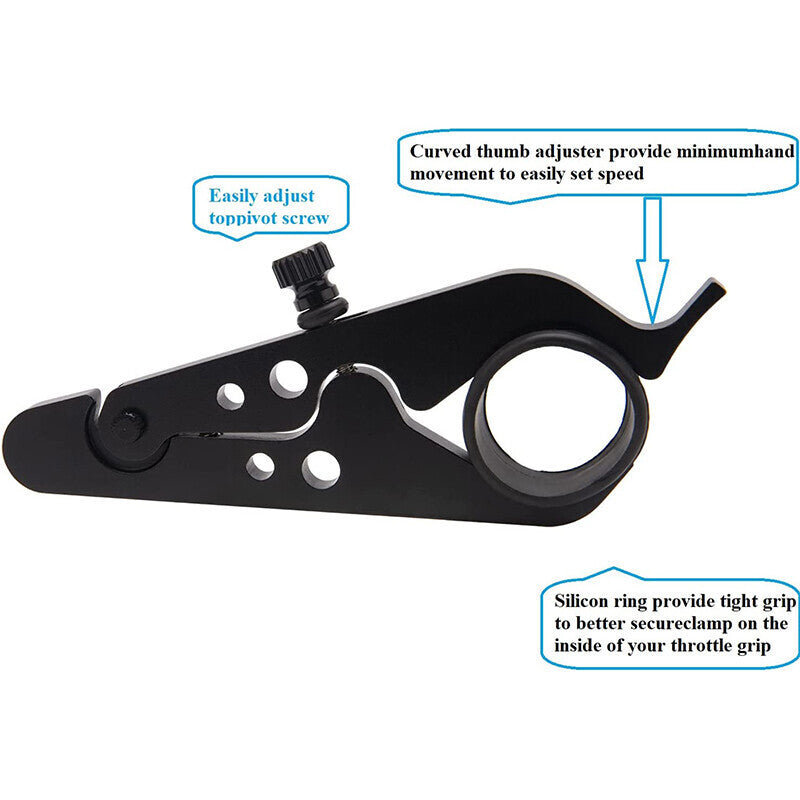 Motorcycle Throttle Lock Cruise Control Grip Lock Clamp with Silicone Ring