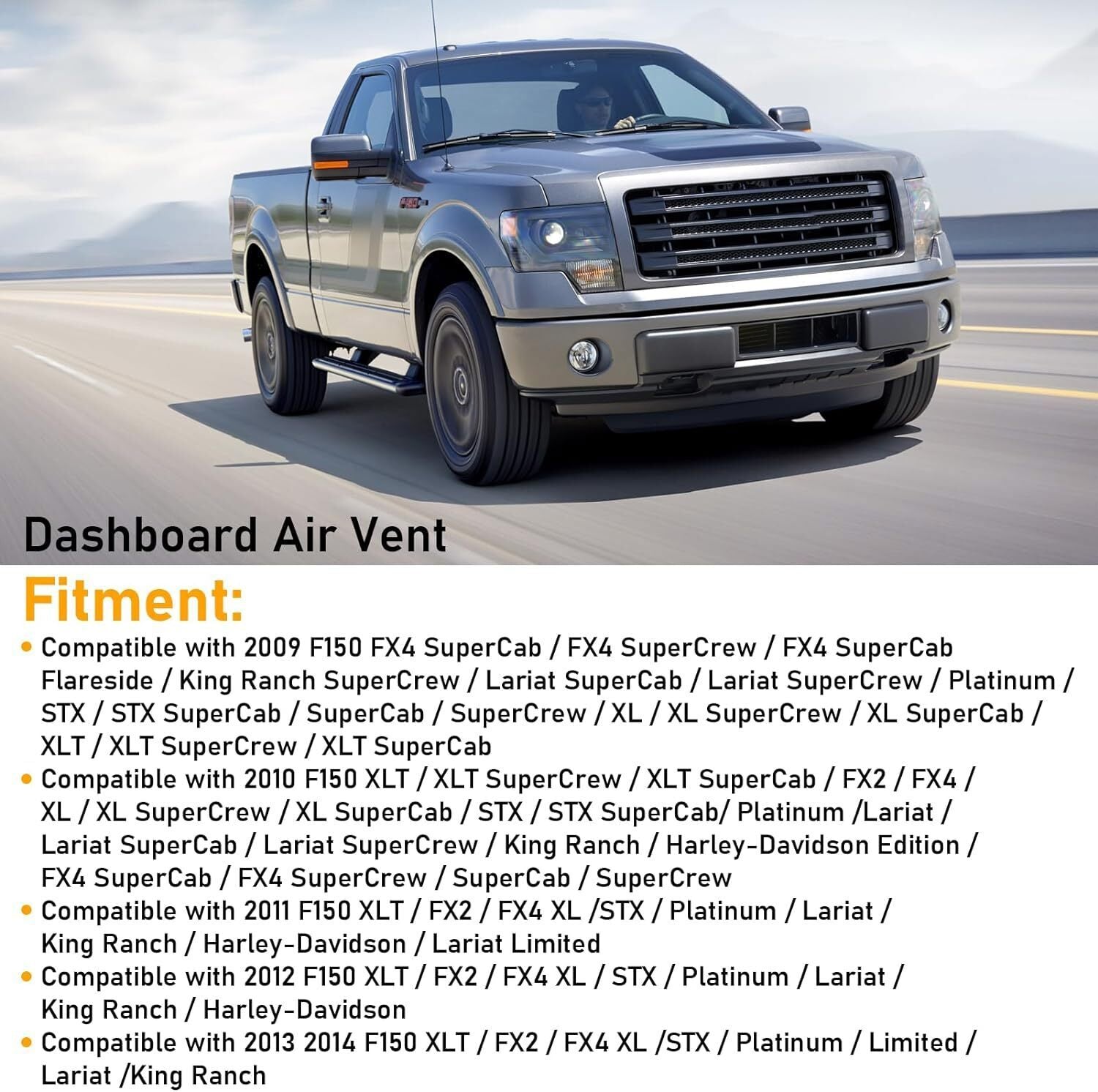For Ford 2009-2014 F-150 Dash Ac Heater-Air Outlet Louver Vent 9L3Z19893AA SL