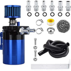 2 Port Universal Aluminum Oil Catch Can Kit Reservoir Tank with Breather Filter