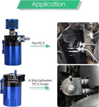 2 Port Universal Aluminum Oil Catch Can Kit Reservoir Tank with Breather Filter