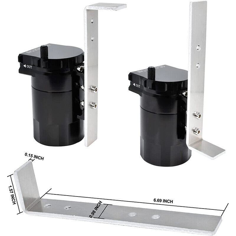 2 Port Universal Aluminum Oil Catch Can Kit Reservoir Tank with Breather Filter