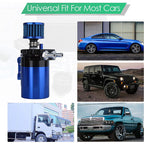 2 Port Universal Aluminum Oil Catch Can Kit Reservoir Tank with Breather Filter